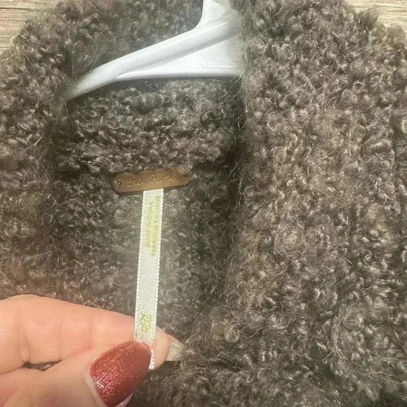 Free People Brown Wool Blend Teddy Sweater - Picture 4 of 5